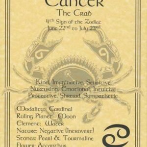 Cancer Zodiac Poster 8 1/2" x 11"