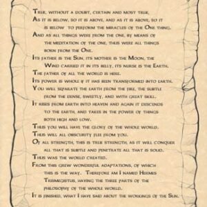 Emerald Tablet Poster 8 1/2" x 11"