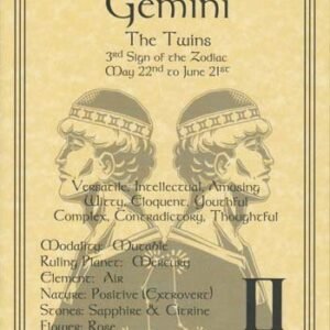 Gemini Zodiac Poster 8 1/2" x 11"