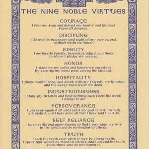 Nine Noble Virtues Poster 8 1/2" x 11"