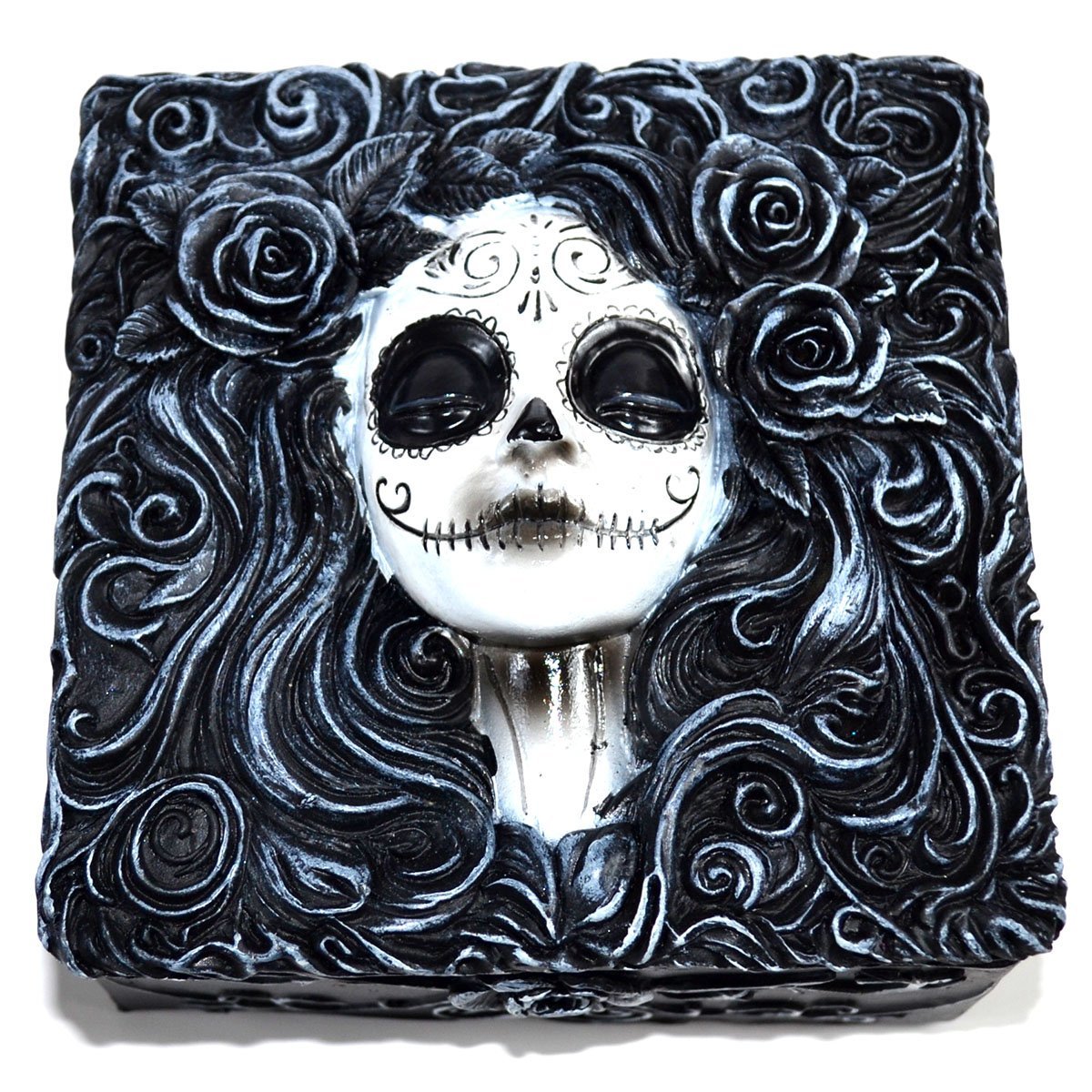 Day Of The Dead Resin Box 4 1/4" x 4 1/4"