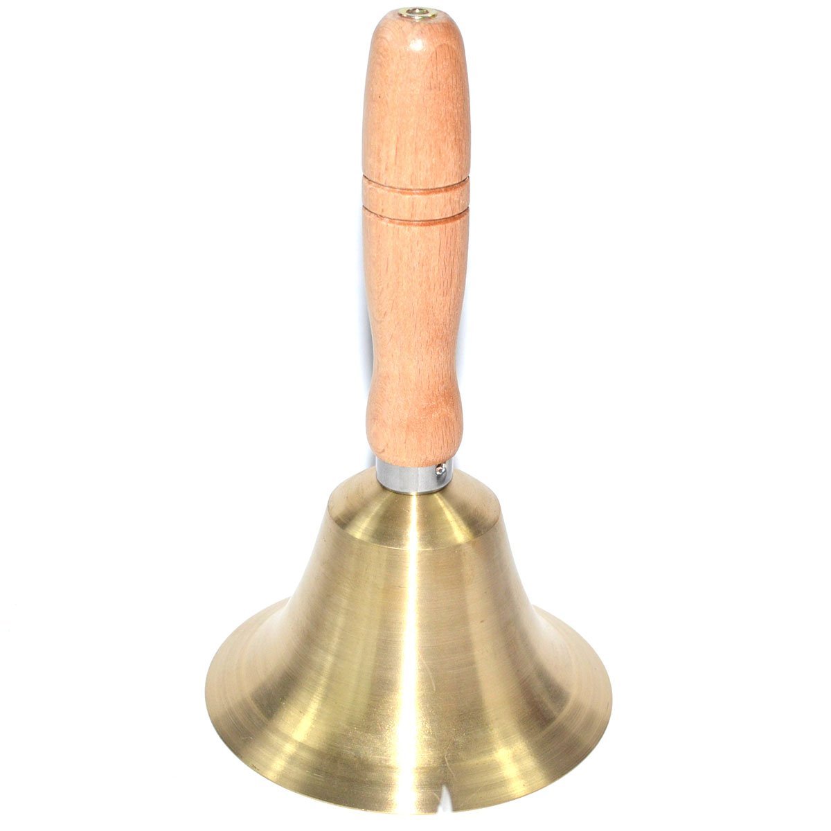 Brass Hand Bell With Wooden Handle 6"