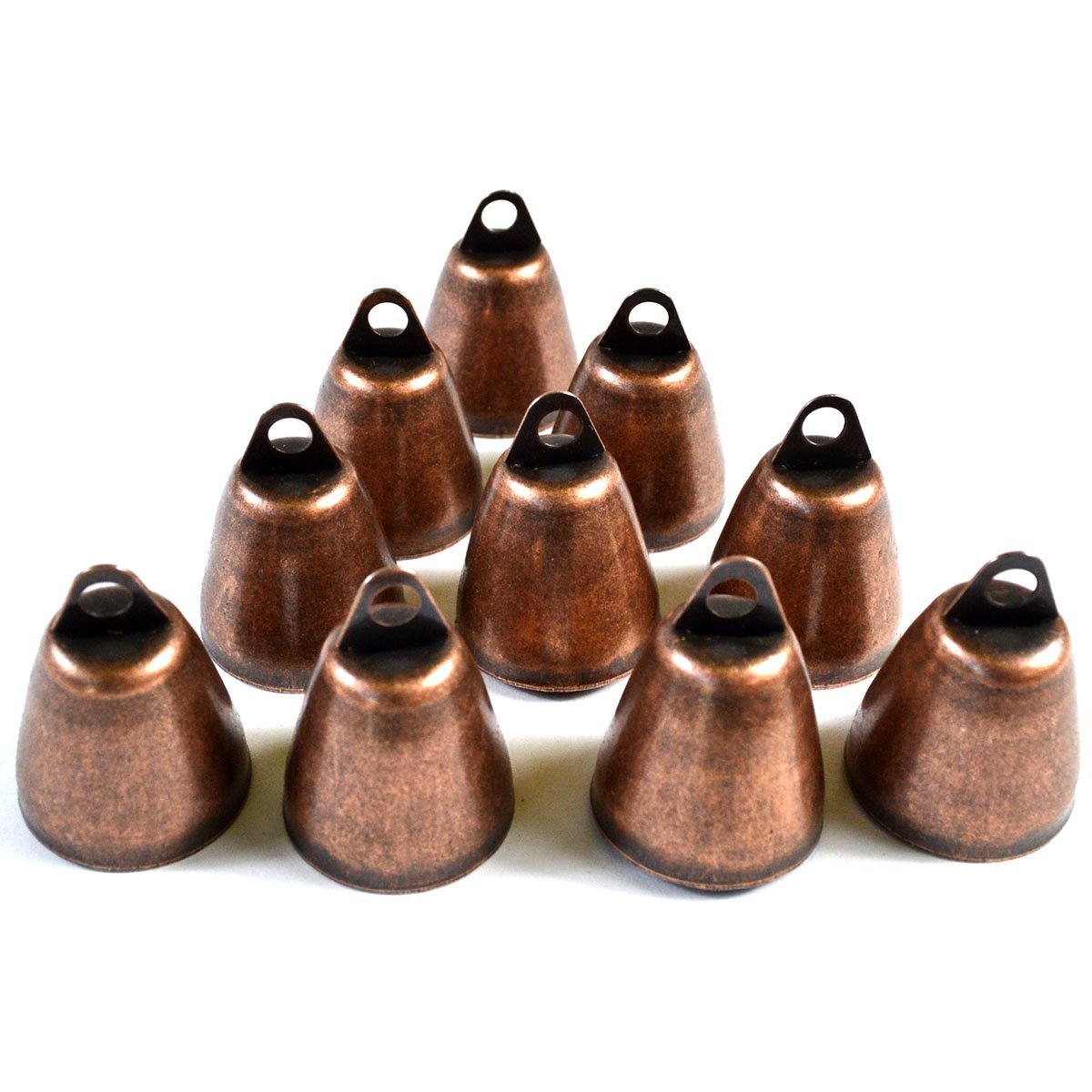 Set Of 10 1 1/4" Copper Colored Aluminum Bells
