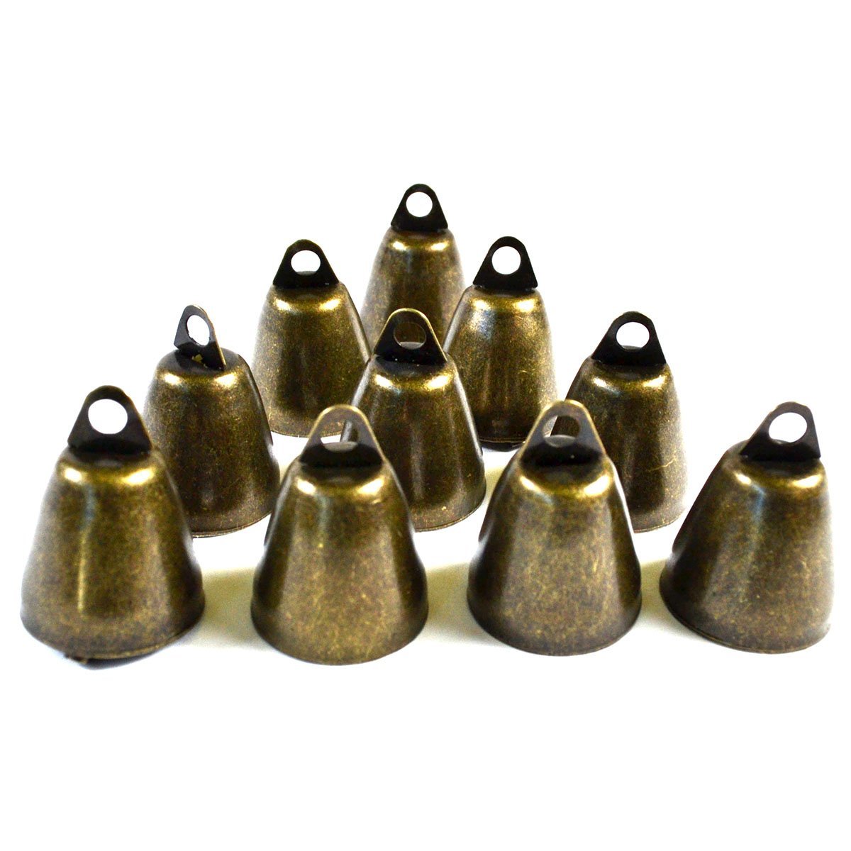 Set Of 10 Antique Finish Bells 1 1/4"