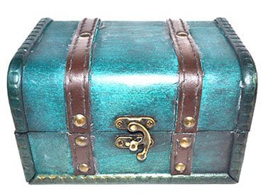 Antique Green Wood Box 4 1/2" x 6 1/4" x 3 3/4"