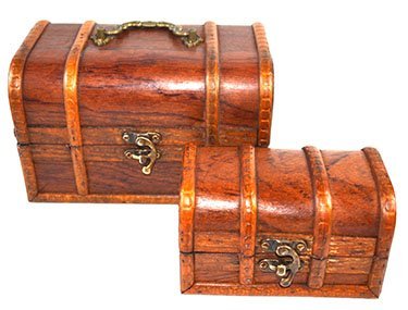Set Of 2 Antique Wood Boxes
