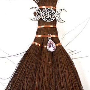 6" Triple Moon Broom With Copper And Silver Accents