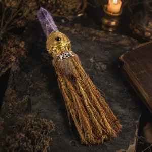 10" Triple Moon Crystal Broom