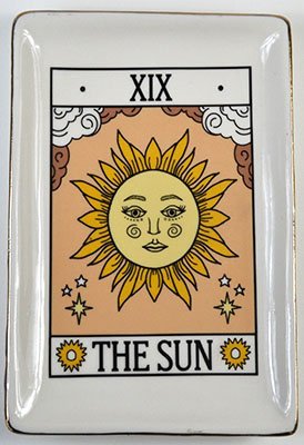 Sun Tarot Dish 4 1/2" x 6 1/2" Ceramic Crystal