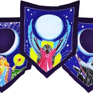 Triple Moon Goddess Prayer Flags 60" x 29"