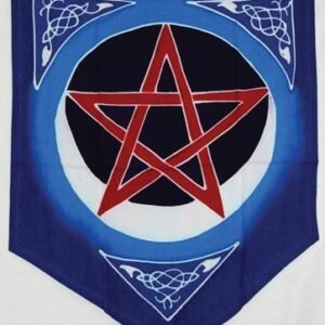 Pentacle Moon Wax Pennant 18" x 16"
