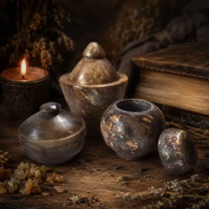 Set Of 3 Gini Jars in Soapstone
