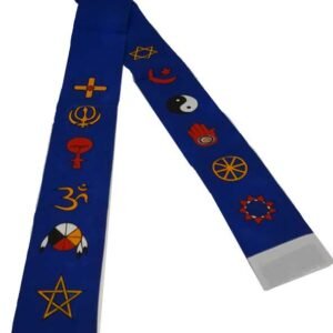 Interfaith Minister's Stole in Blue And White Cotton Batik