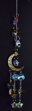 13" Golden Crescent Moon Sun Catcher