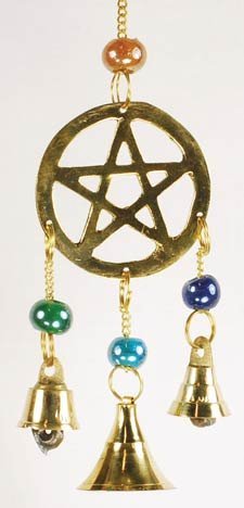 Three Bell Pentagram Brass Wind Chime