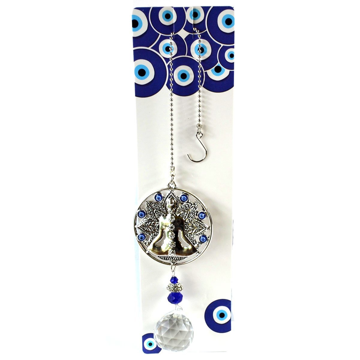 13 1/4" Buddha & Faceted Crystal Wall Hanging