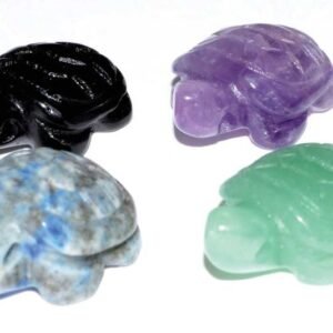 Set Of 12 15mm Turtle Various Stone Beads