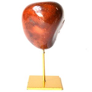 Red Agate On Gold Stand 2.75"