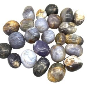 Purple White Chalcedony Tumbled Stones 1 lb