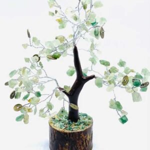Green Aventurine Gemstone Tree w/ Coins 2"