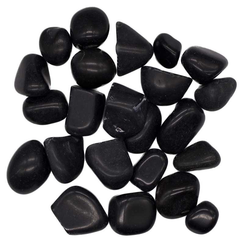 Black Tourmaline Tumbled Stones 1 lb 10-35 mm