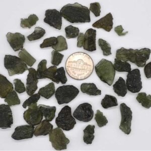 50G Moldavite Untumbled Raw Stone 1"