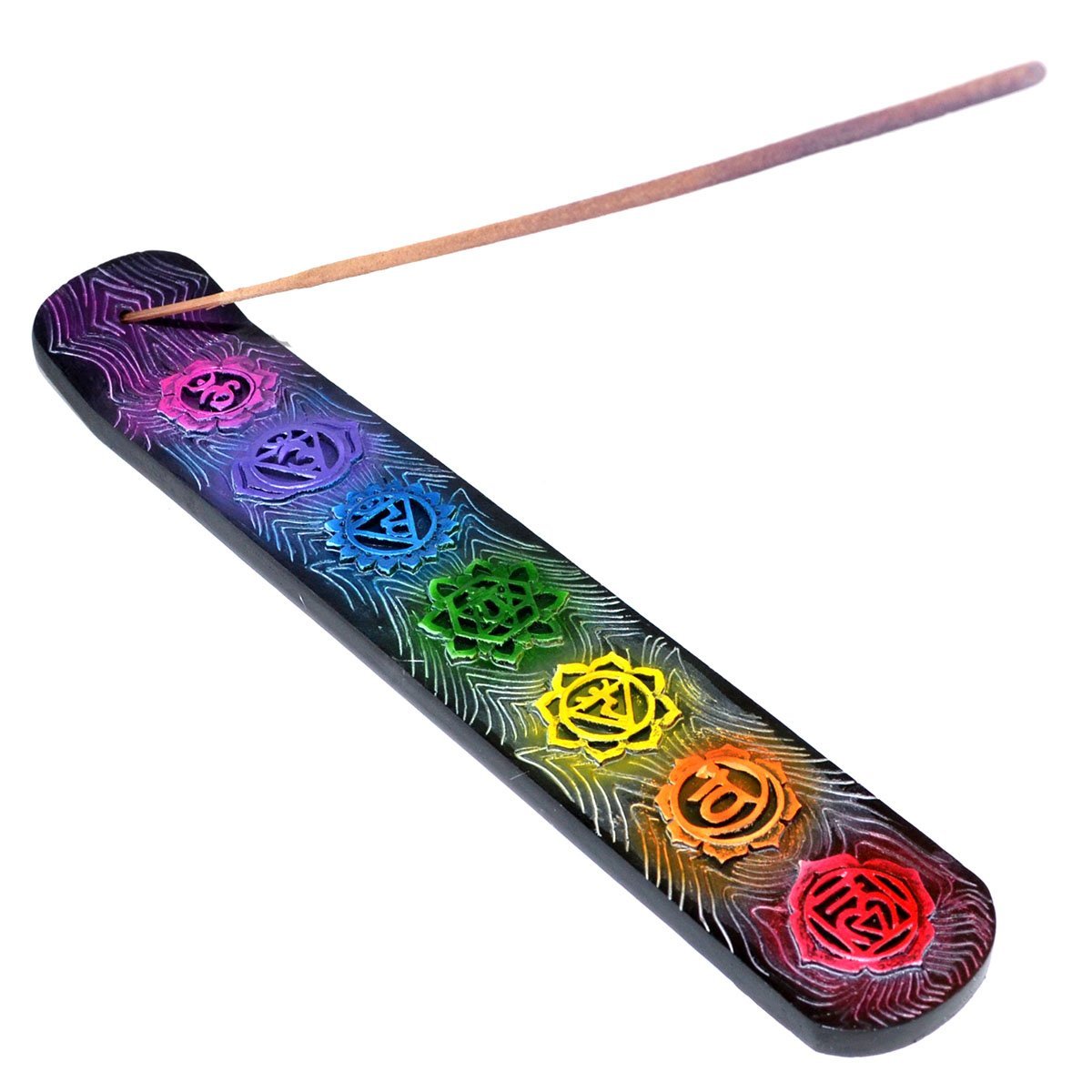 9 3/4" Chakra Resin Stick Incense Burner