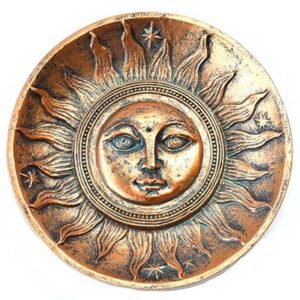 5" Bronze Sun Face Stick Incense Burner