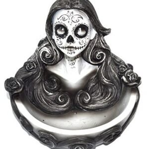 4 1/2" Day Of The Dead Silver Incense Holder