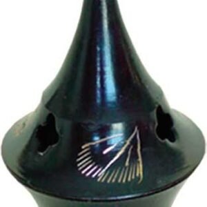 2 1/4" Black Cone Incense Burner Brass