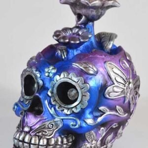 6" Metallic Skull Backflow Incense Burner