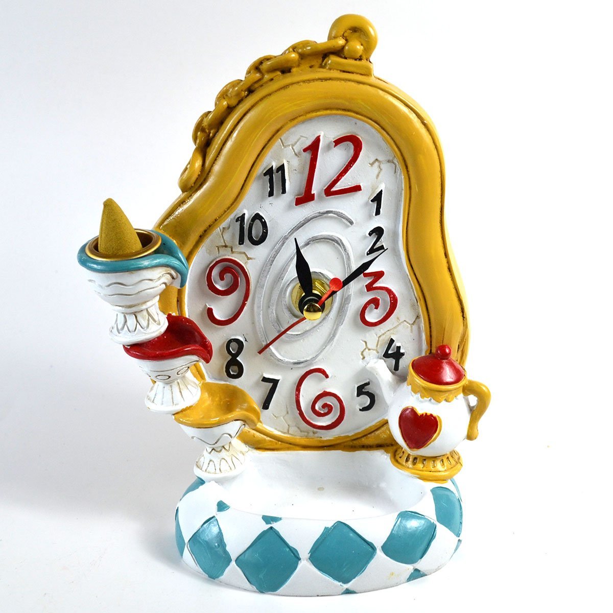 6 1/2" Mad Tea Party Clock Backflow Incense Burner