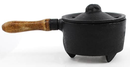Cast Iron Burner w/ Wooden Handle 2 1/2" x 2 3/4"