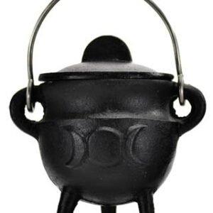 Triple Moon Cast Iron Cauldron w/ Lid 2 3/4"