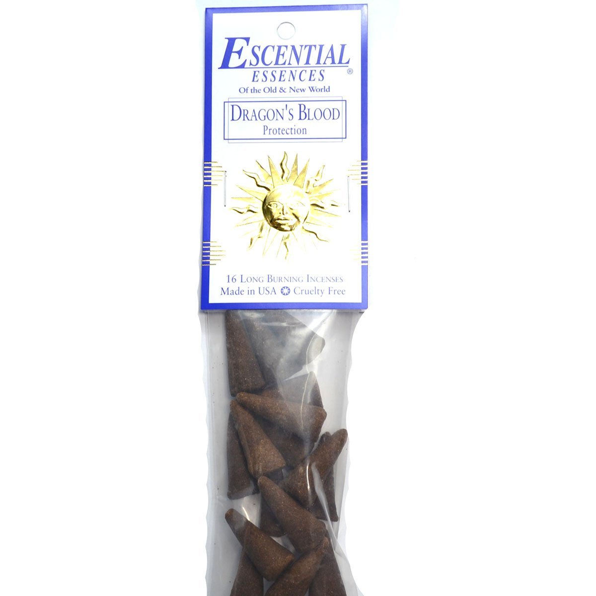 Dragon's Blood Escential Essences Cone Incense 16-Pack
