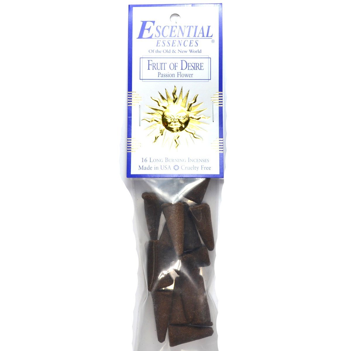 Fruit Of Desire Escential Essences Cone Incense 16-Pack
