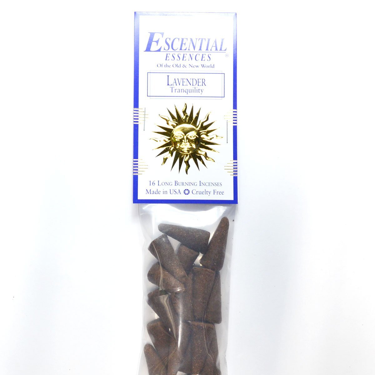 Lavender Escential Essences Cone Incense 16-Pack