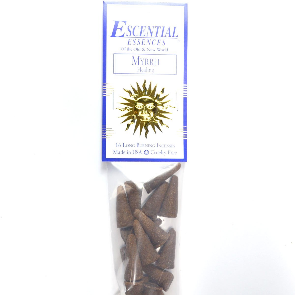 Myrrh Escential Essences Incense Cones 16-Pack