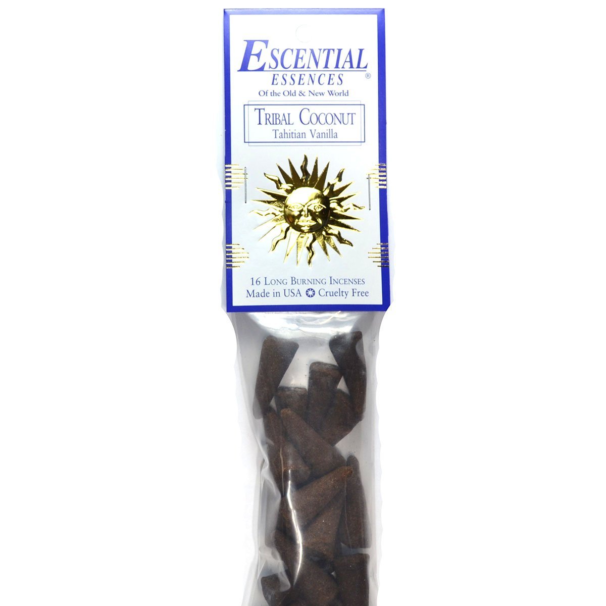 Tribal Coconut Escential Essences Incense Cones 16-Pack