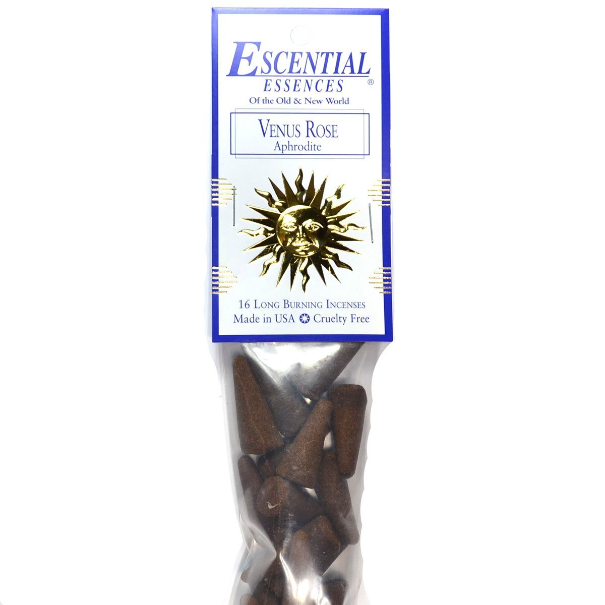 Venus Rose Escential Essences Cone Incense 16-Pack
