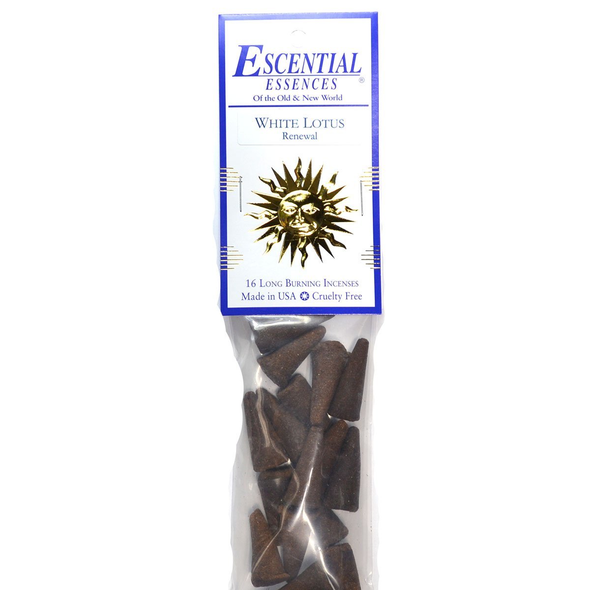 White Lotus Escential Essences Cone Incense 16-Pack