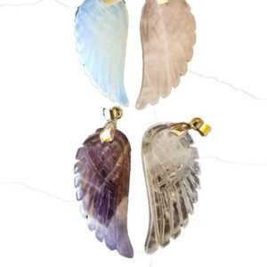 Assorted Stone Angel Wings Set Of 4