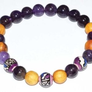 8mm Palo Santo Amethyst Beaded Bracelet
