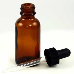 Amber Glass Dropper Bottle 1 oz