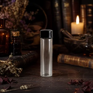 Clear Round Glass 2 Dram Bottle w/ Cap