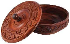 Wooden Ritual Bowl With Lid 5" x 2" x 1 1/2"