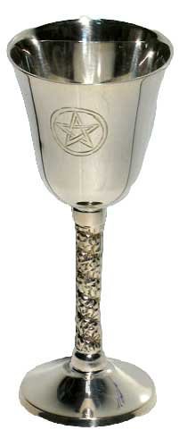 Pentagram Chalice With Spiral Rope Stem 4 3/4"