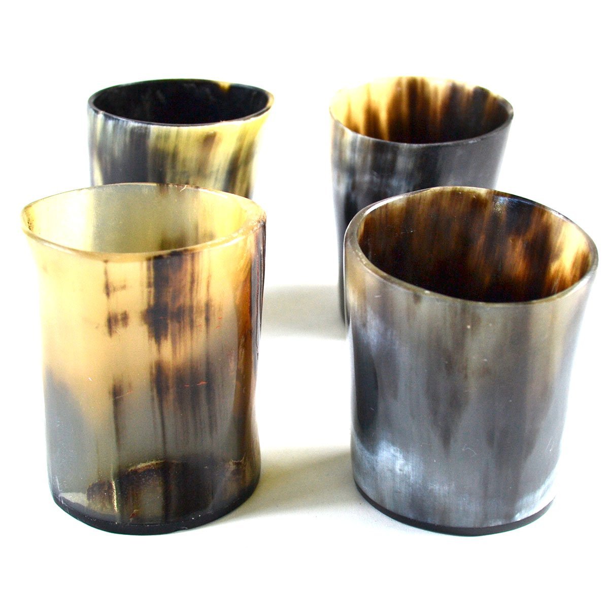 Set Of 4 Bone Shot Glasses 2.5" Medieval Viking Style