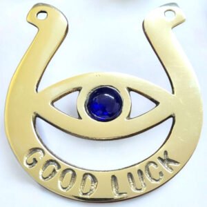 Brass Evil Eye Horseshoe Good Luck Wall Charm