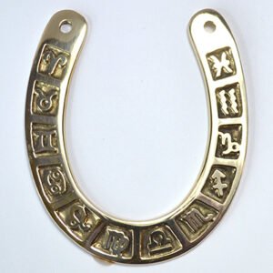 Zodiac Horseshoe Brass Celestial Decorative Altar Accent